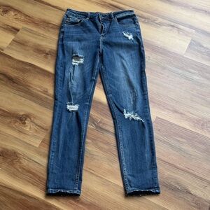 Distressed Blue Jeans